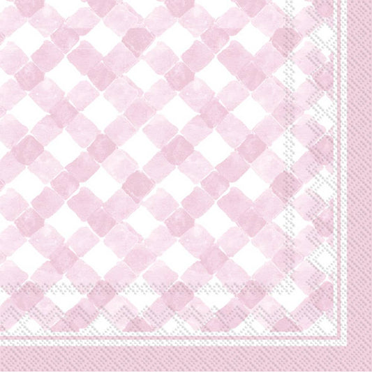 Gingham Rose Cocktail Napkins Pack of 20