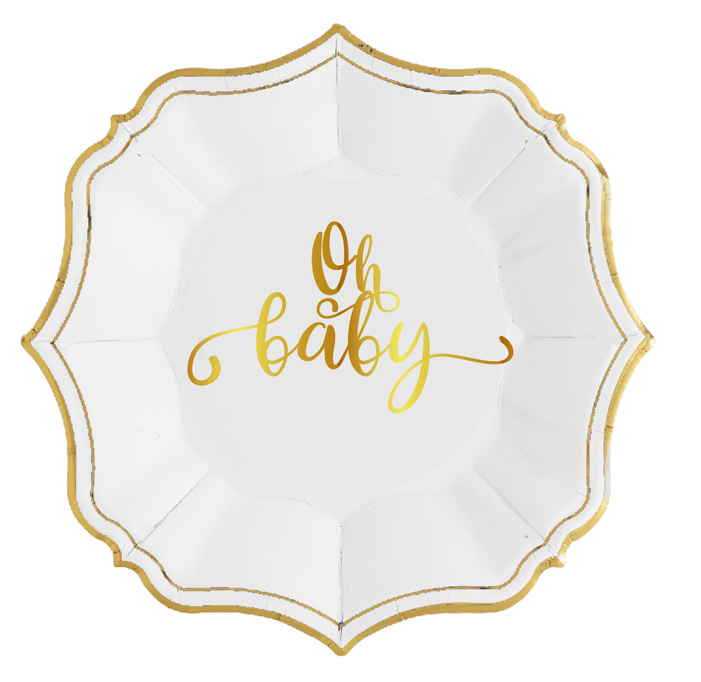 8 Oh Baby White Dessert Plates