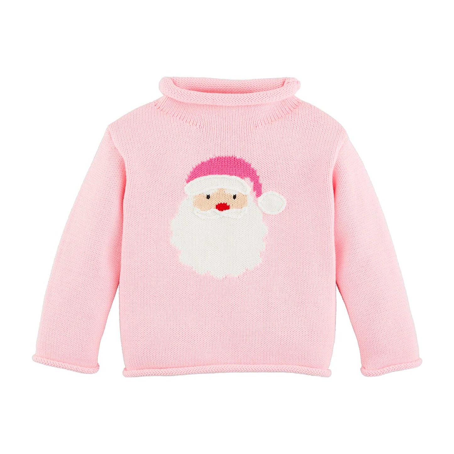 Santa Toddler Rollneck Sweater Sweater - Green or Pink