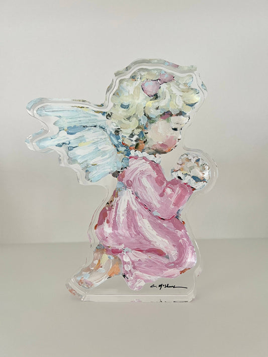 "Tiny Wings I" Pink Acrylic Shelfie