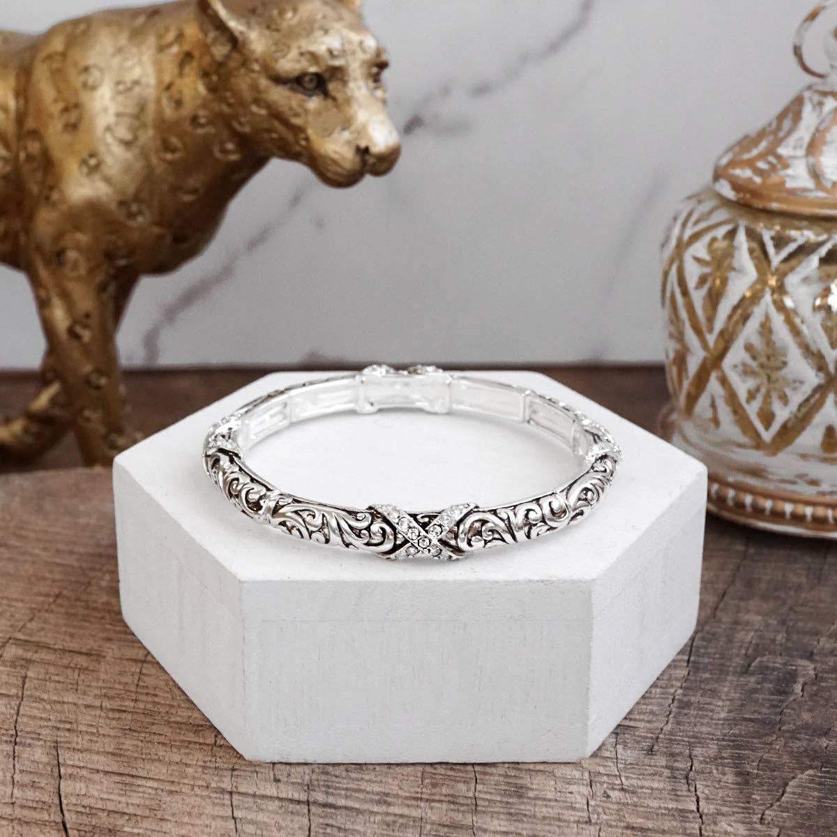 Timeless Twists – Filigree & Twist Stretch Bangles in Mixed Tone