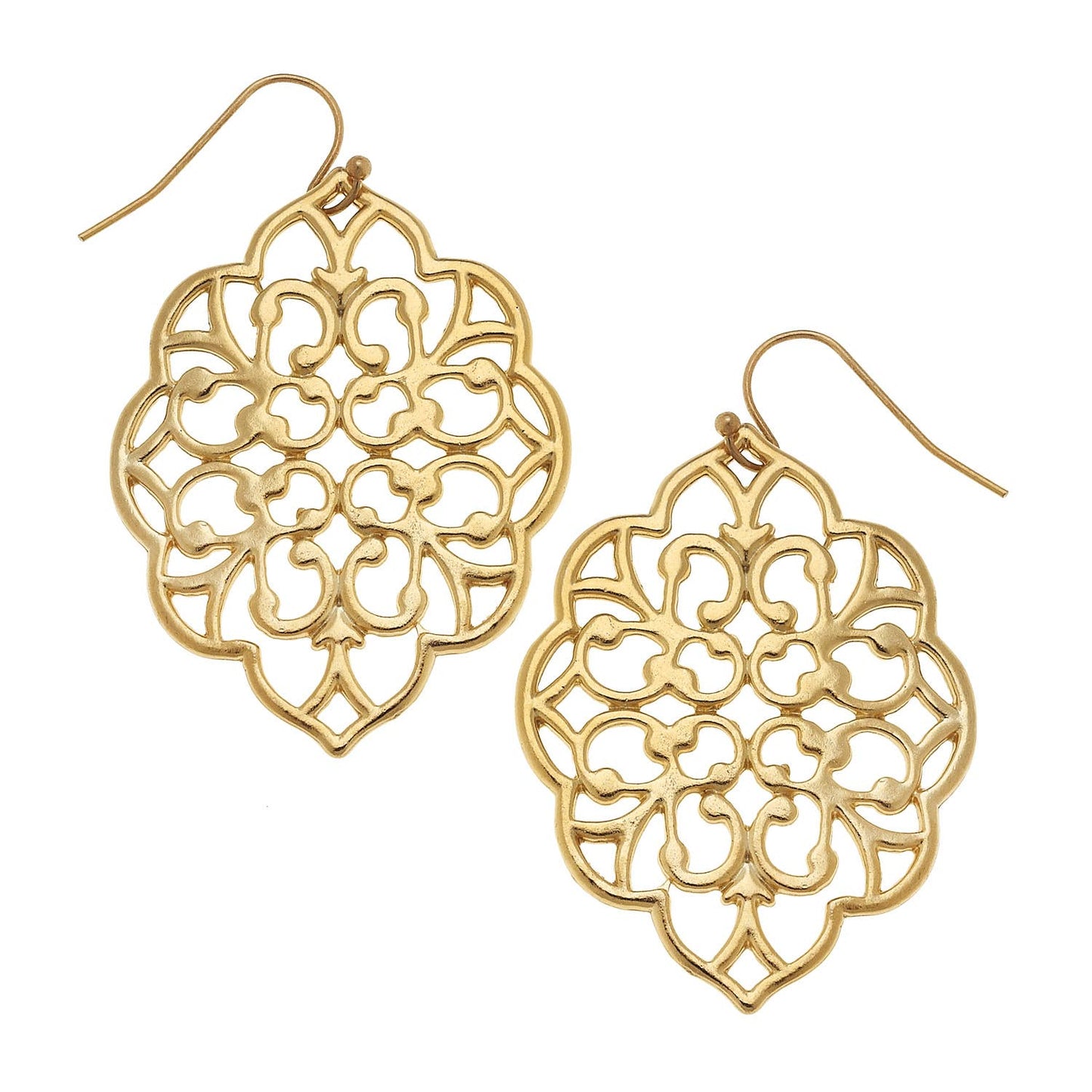 Susan Shaw Gold Filigree Cut Out Earrings