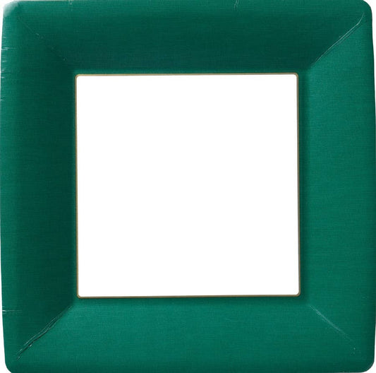 10" Square Paper Plates Dark Green