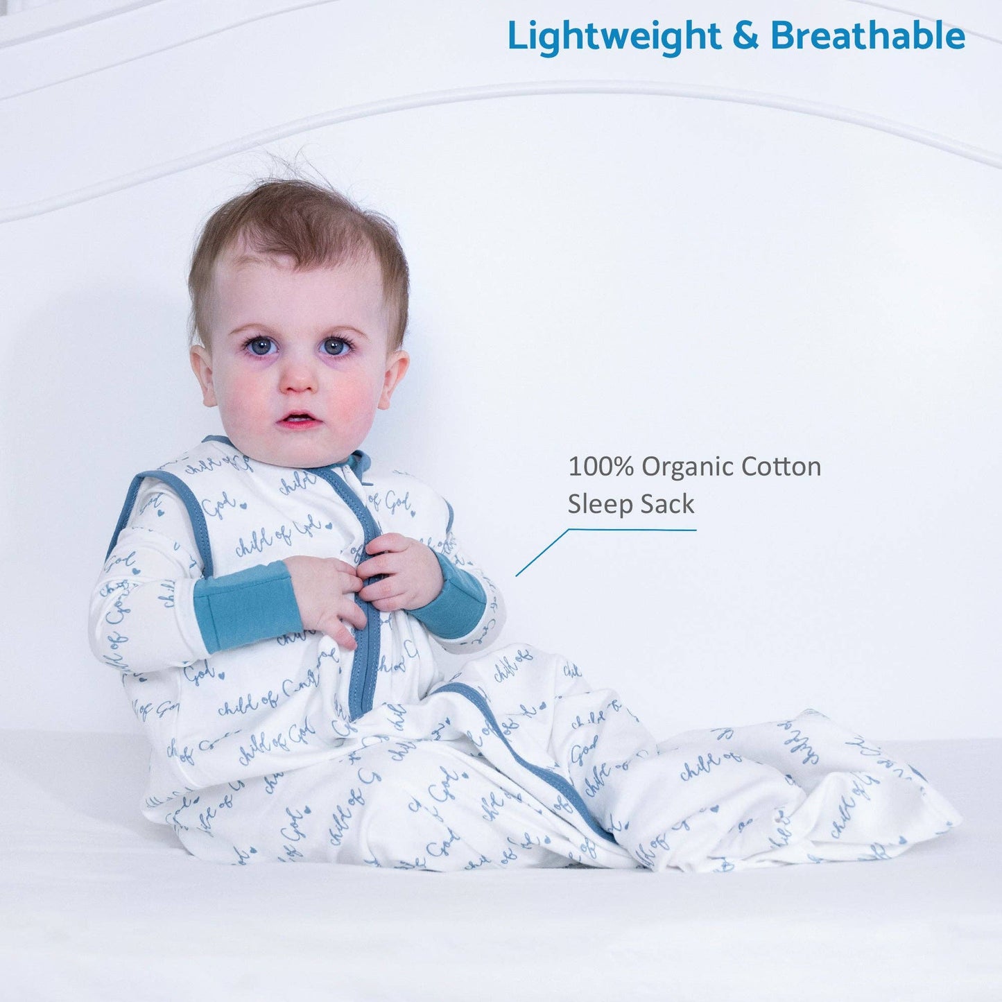 Organic Cotton Sleep Sack - Blue Child of God