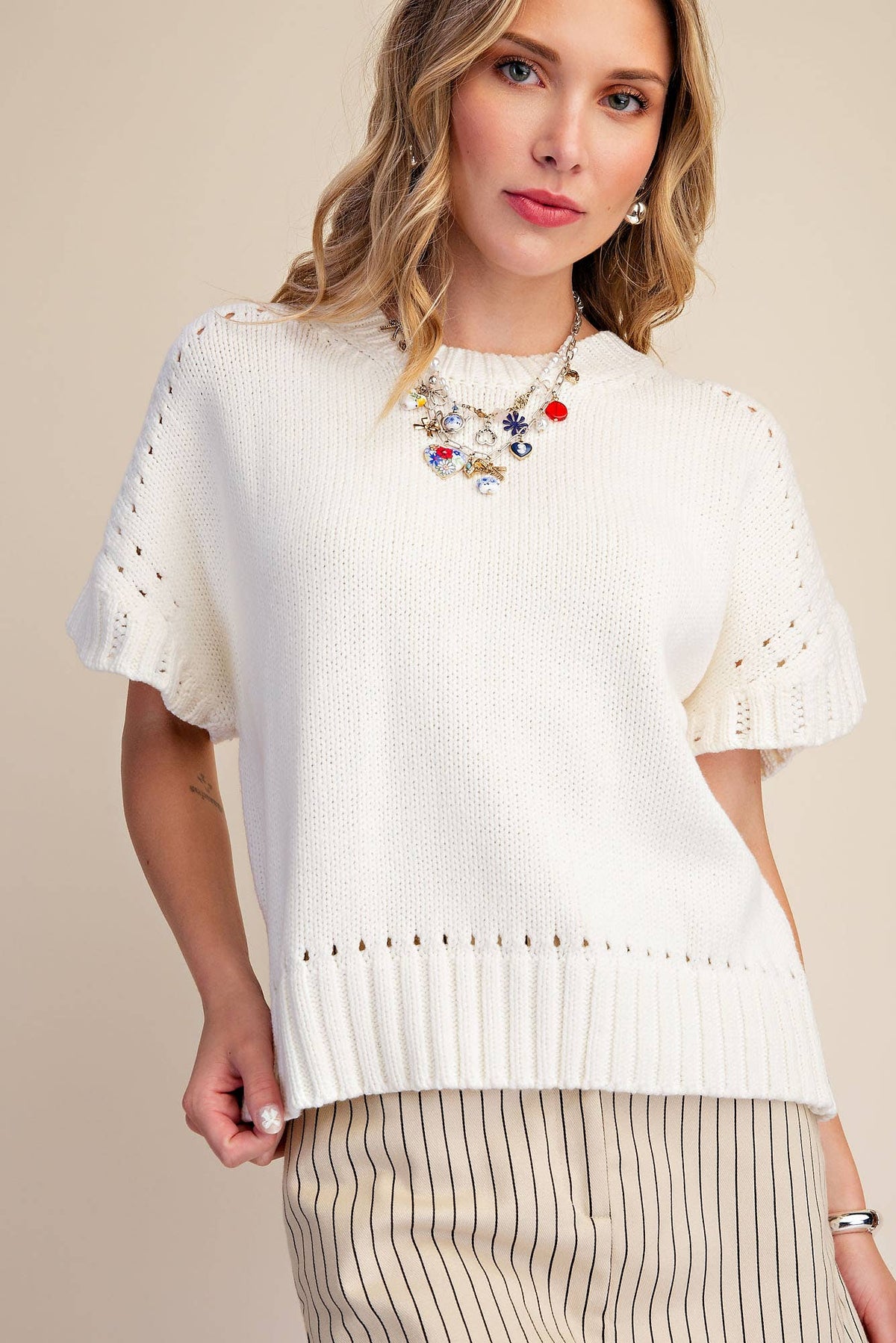 The Sabrina Short-Sleeve Crew-Neck Fall Sweater