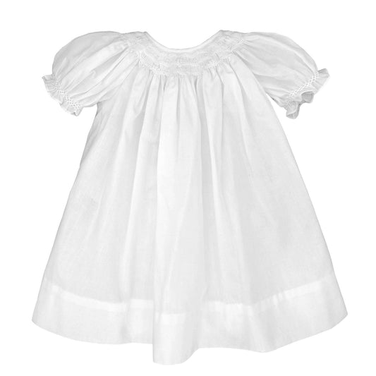 Daygown with Wave Smocking - White