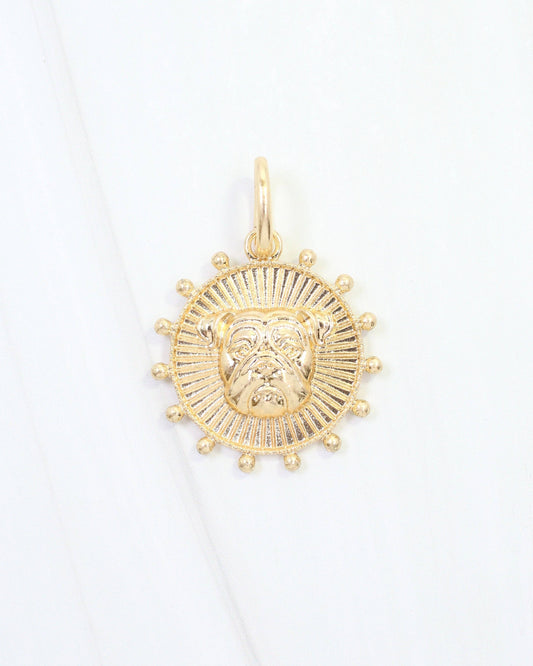 Carmen Coin Charm Dog Worn Gold