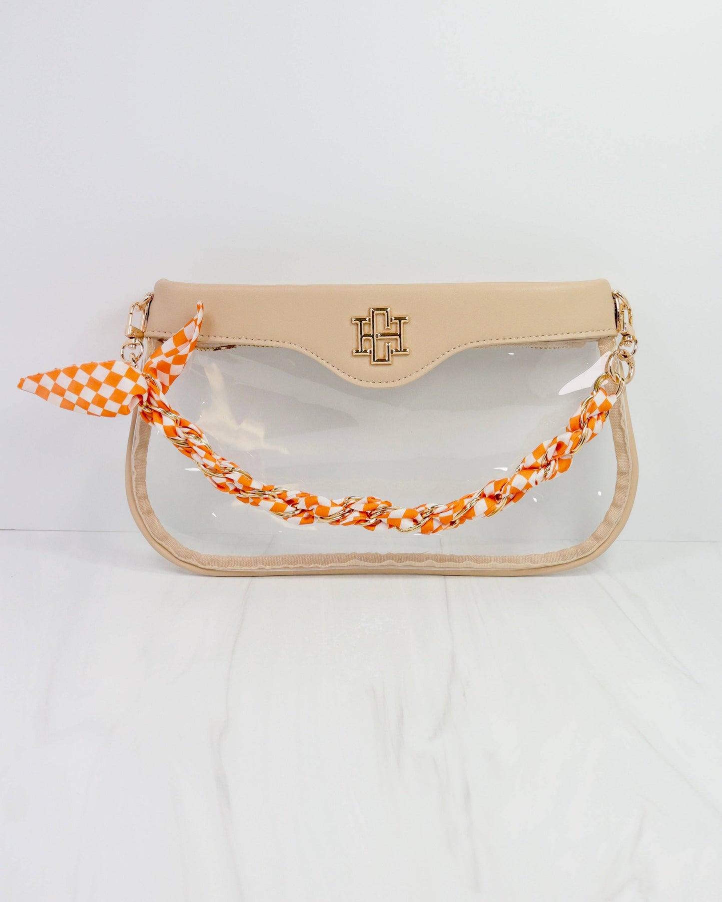 Serafina Scarf Purse Chain - Orange Check