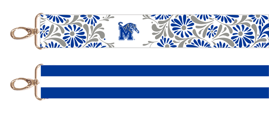 Memphis Tigers Floral and Stripe Reversible Purse Strap