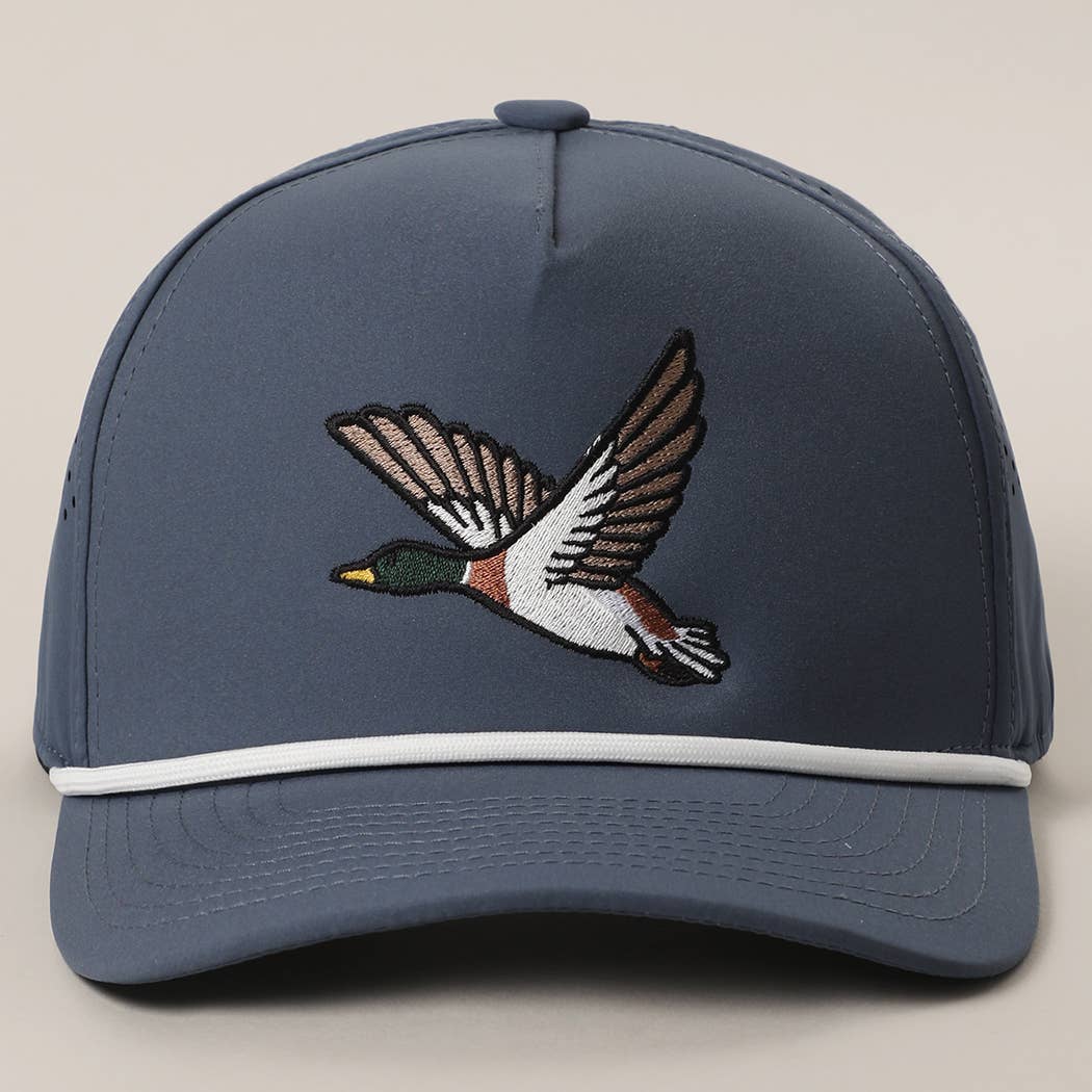 Flying Mallard Embroidered Hat - Navy