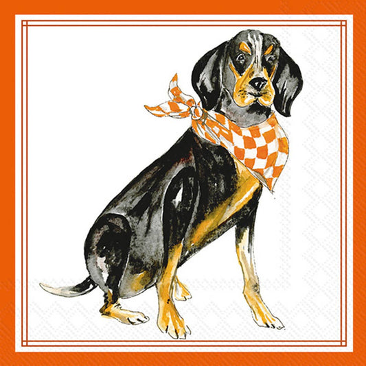 Orange Coonhound Cocktail Napkins