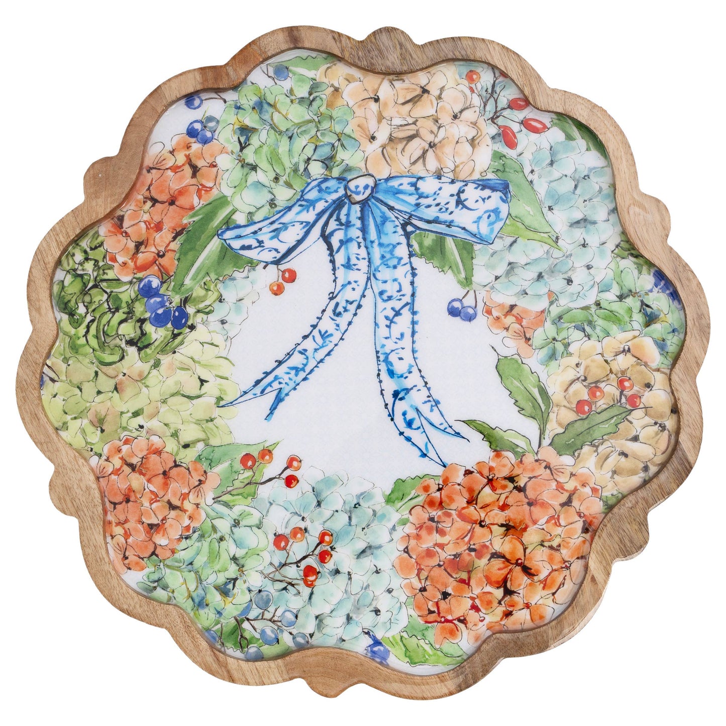 Fall Hydrangea Wavy Edge Platter - Rosanne Beck