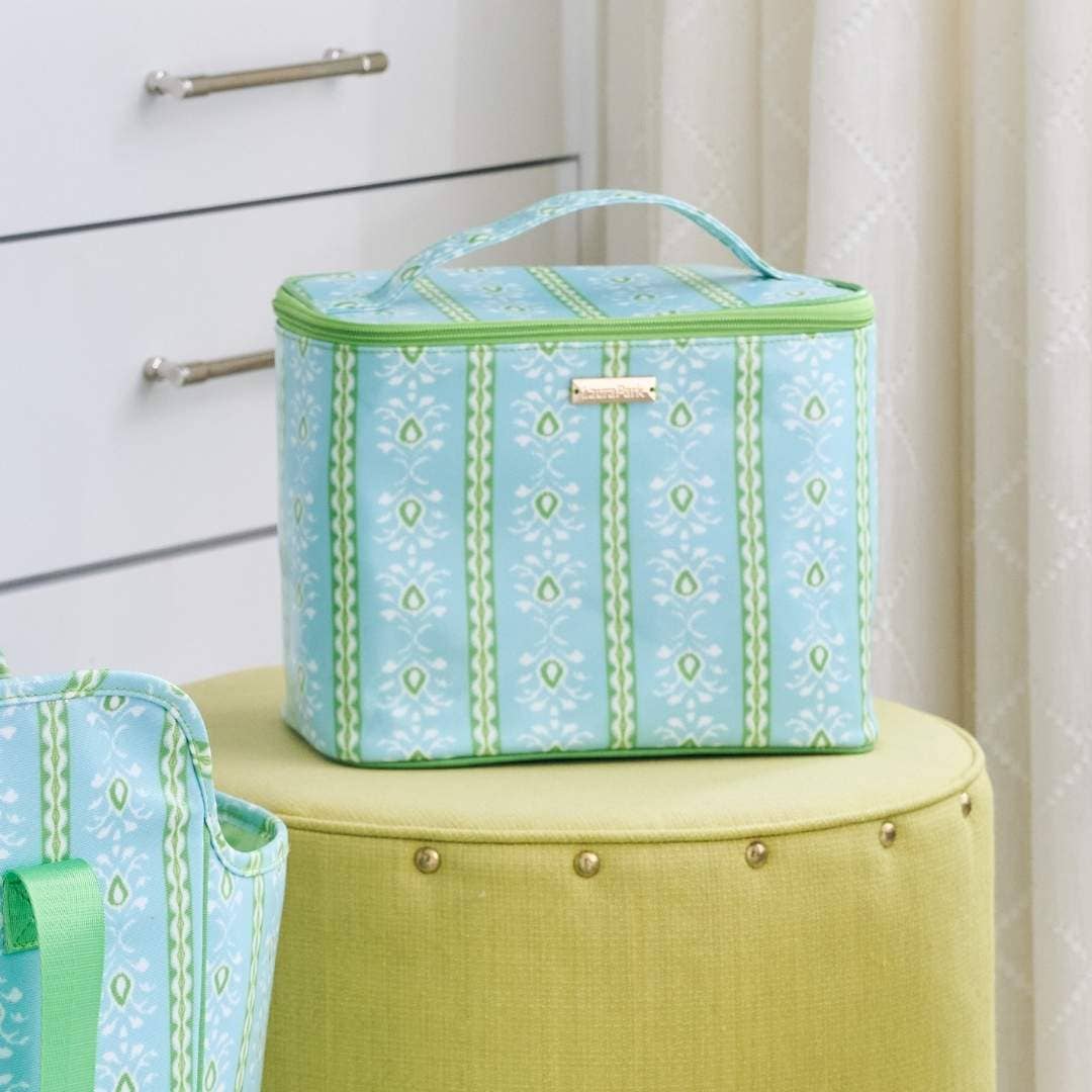 Rosemary Stripe Blue Train Case