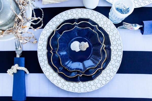 8 Navy Dinner Plates