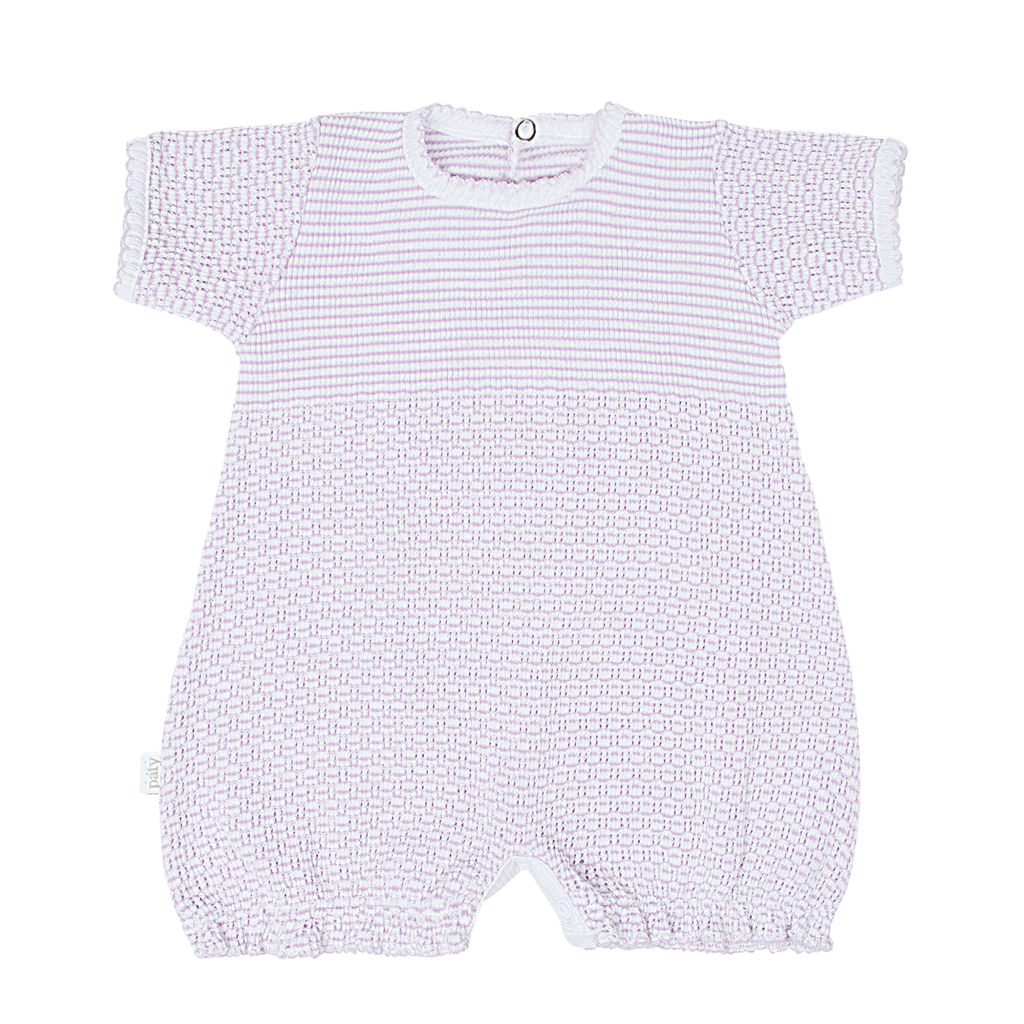 Paty Knit Baby Girl Bubble with Ruffle Hem in Solid Colors
