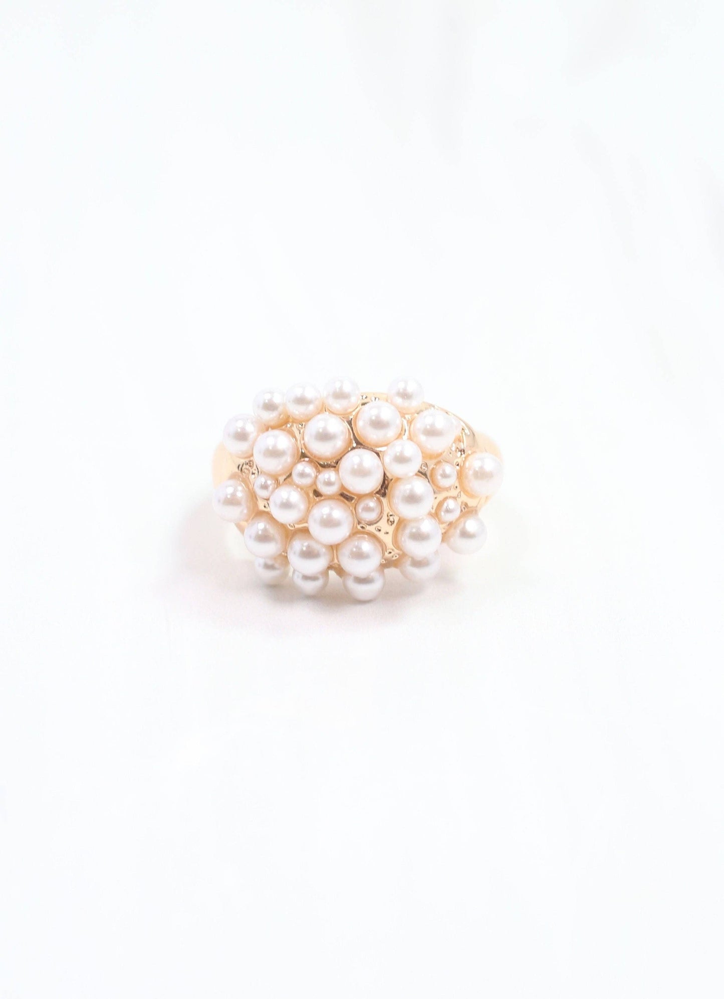Godwin Pearl Stretch Ring Gold