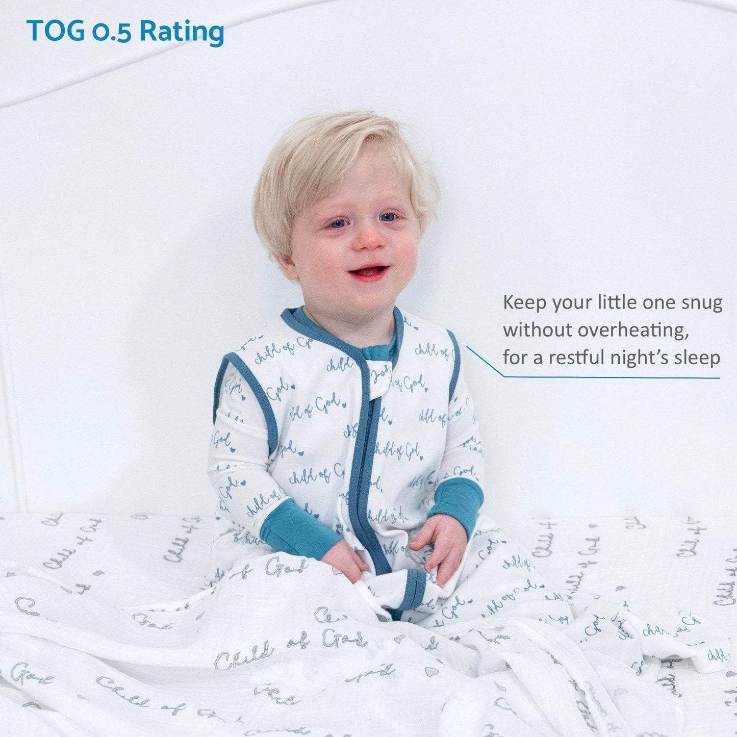 Organic Cotton Sleep Sack - Blue Child of God