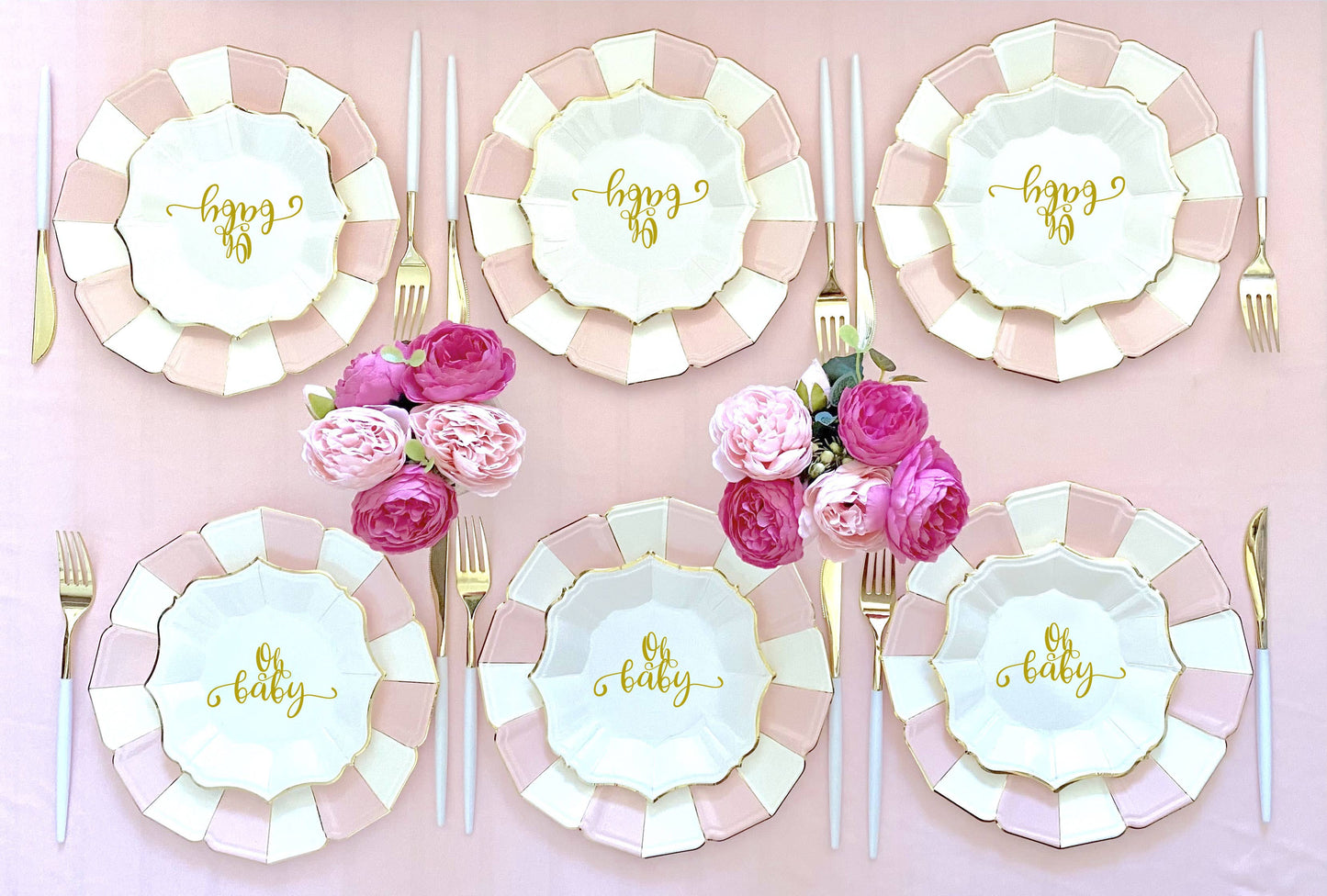 8 Oh Baby White Dessert Plates