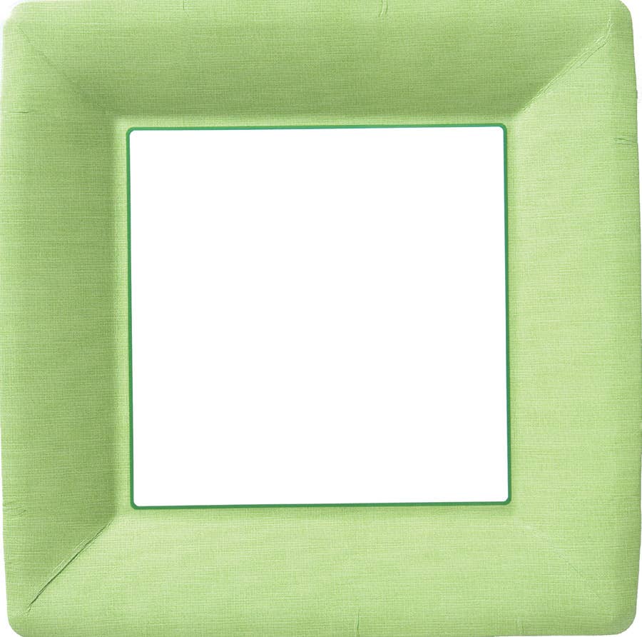 10" Square Paper Plates Green