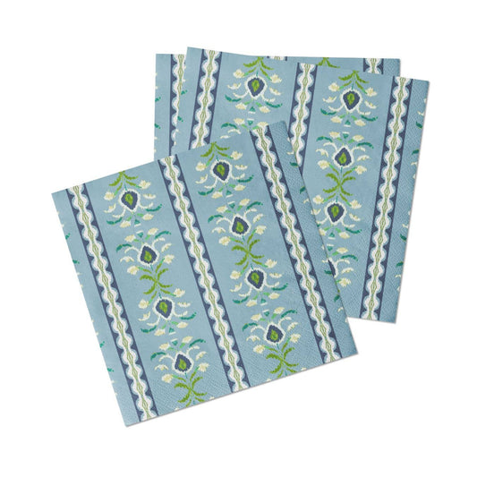 Laura Park Rosemary Stripe French Blue Cocktail Napkins