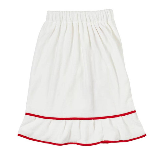 Spa Wrap - White with Red Trim