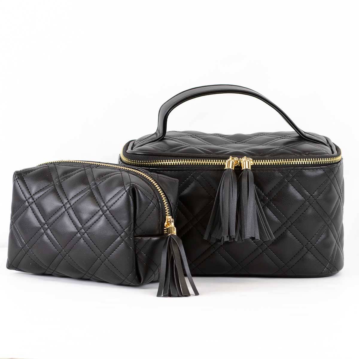 Brighton Quilted Train Case   Black
