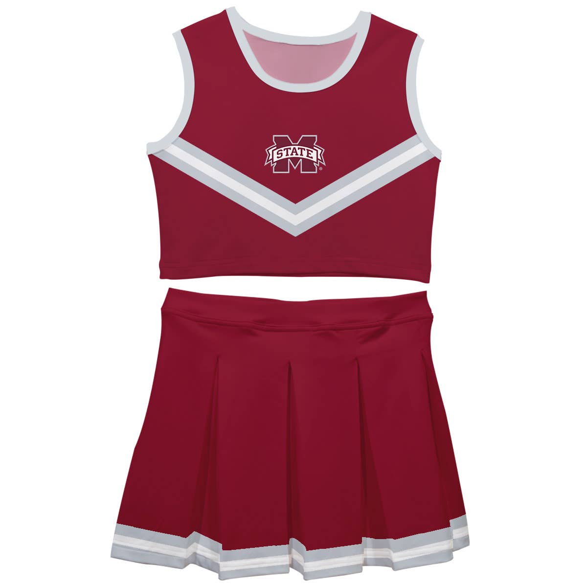 Mississippi State Bulldogs Maroon Sleeveless Cheerleader Set