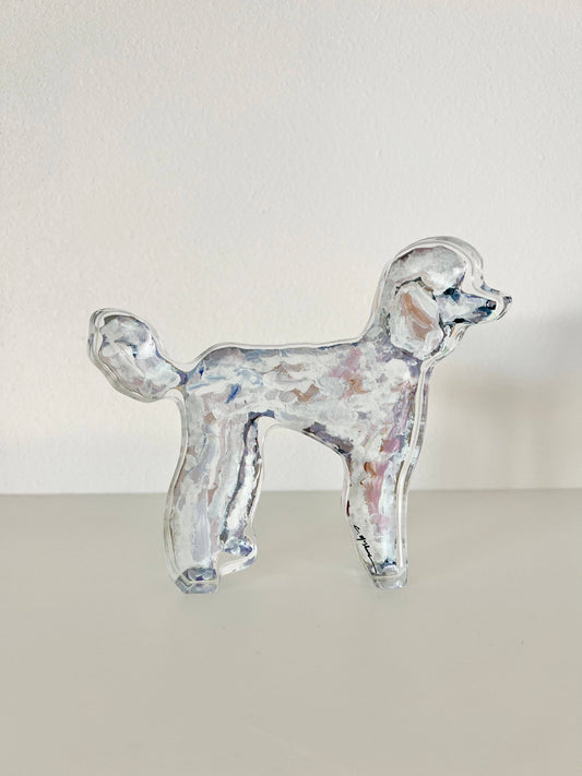 "White Poodle" Acrylic Shelfie