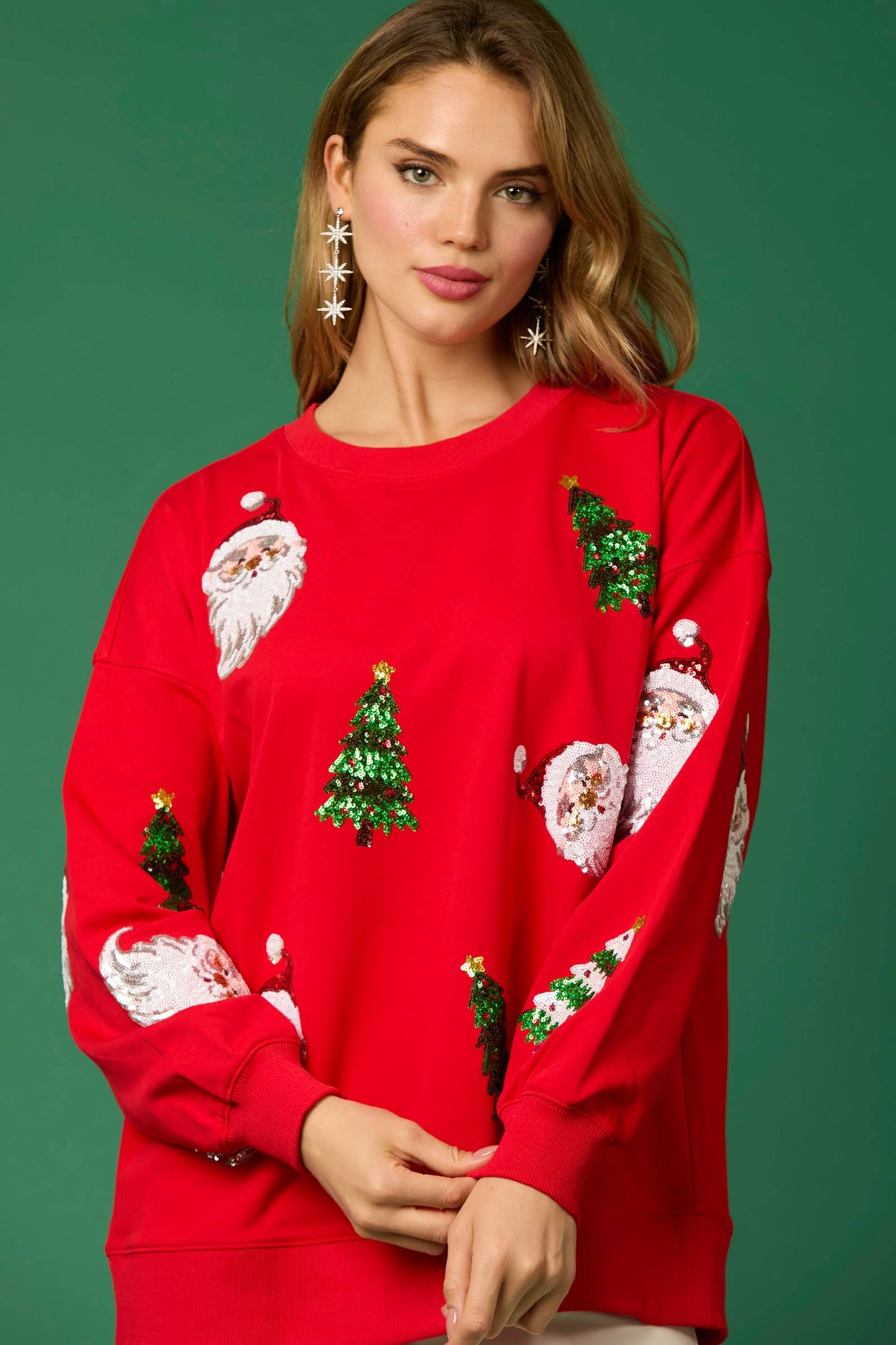 Santa & Xmas Tree Sequin Pull Over - Preorders