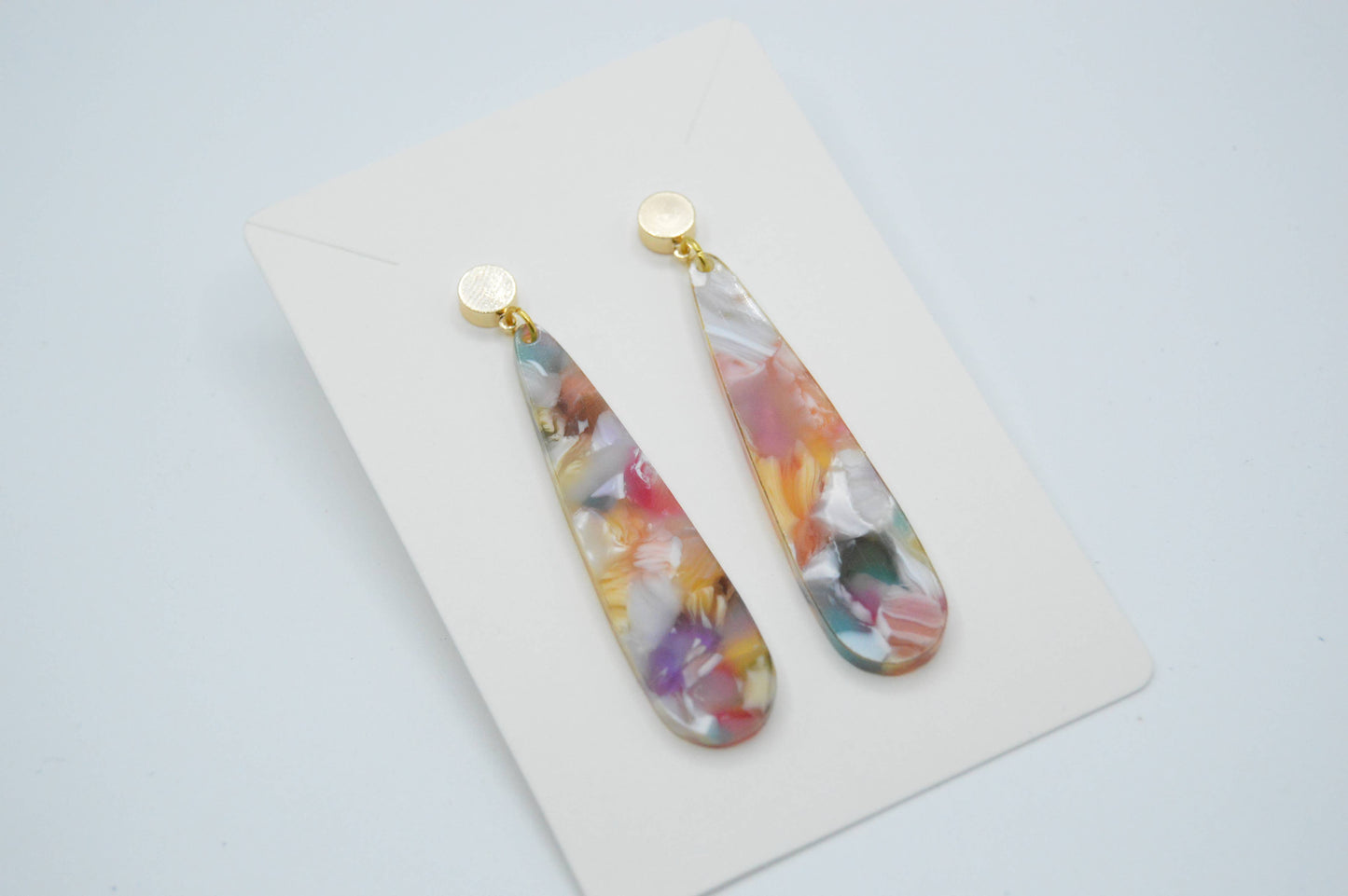 Rainbow Tortoise Earrings, Colorful, Acrylic Earrings 