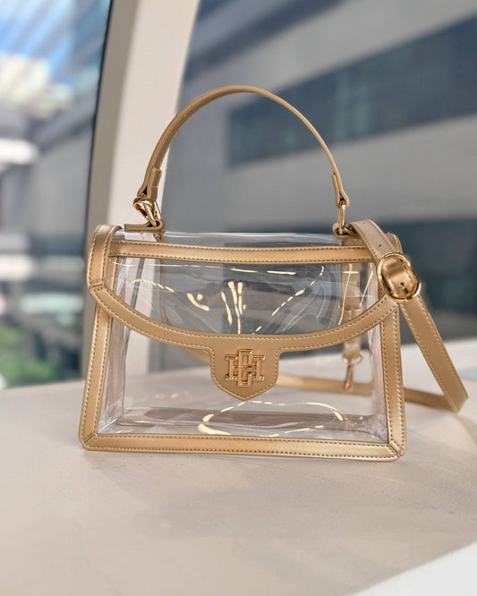 Caroline Hill Morgan Clear Bag Gold
