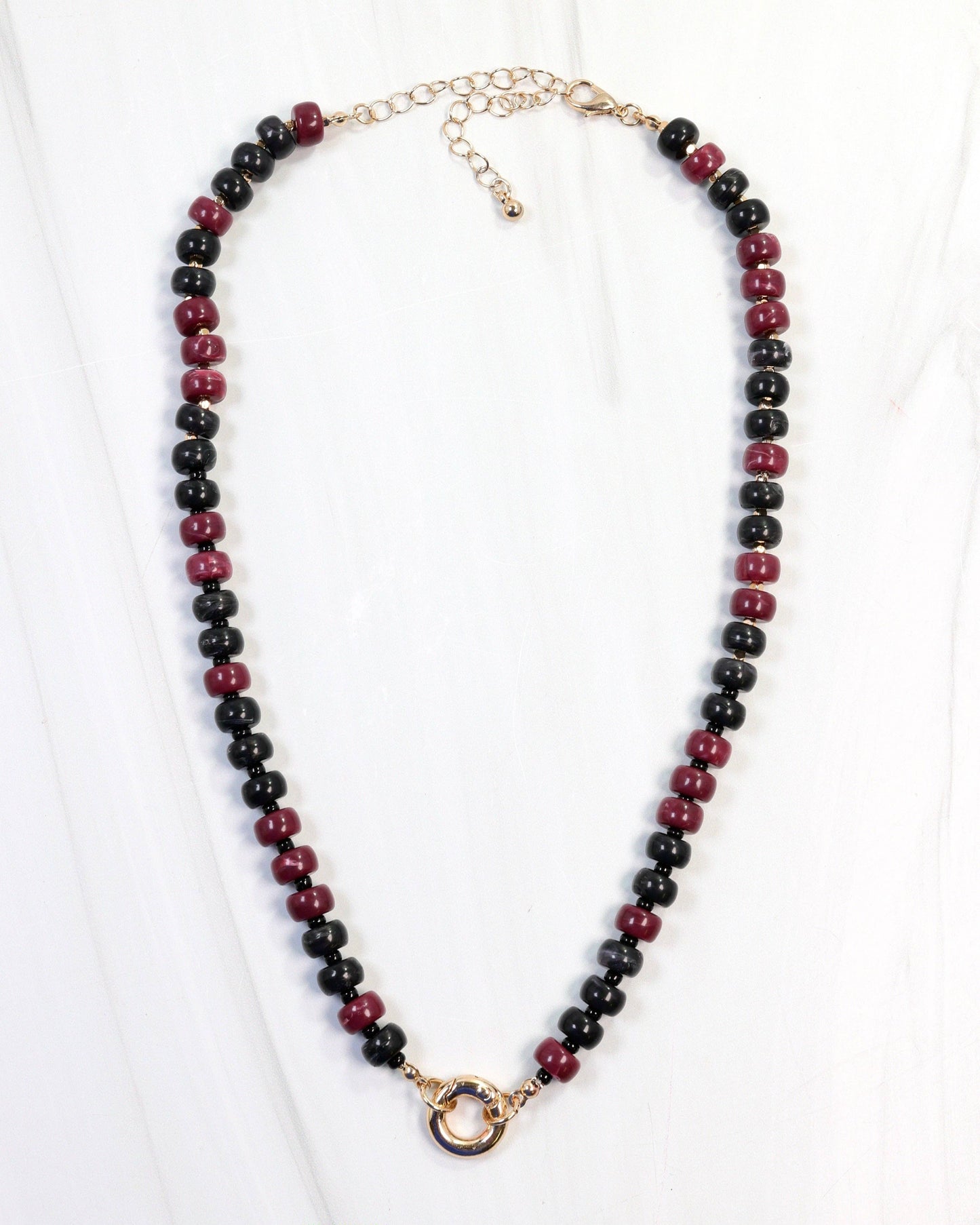 McLane Stone Necklace with Toggle Garnet/Black