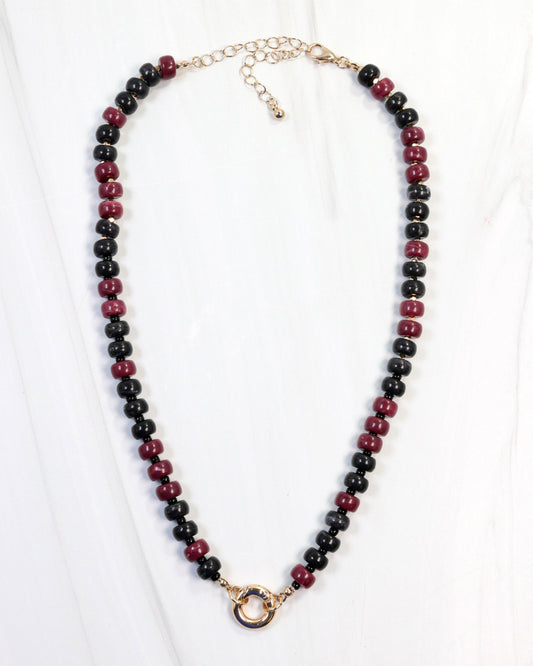 McLane Stone Necklace with Toggle Garnet/Black