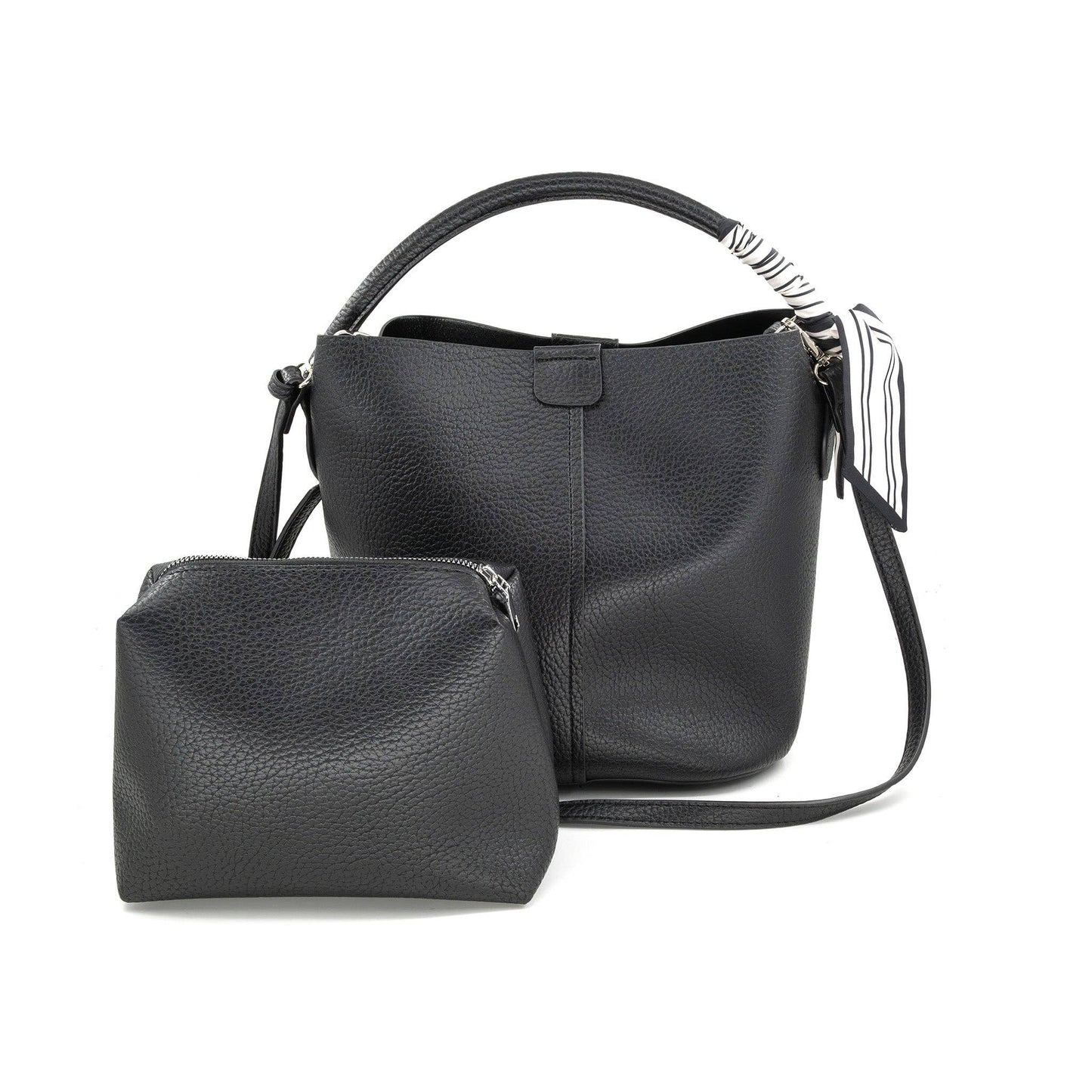 Small Bucket / Crossbody Bag with Scarf ( 4 colors )