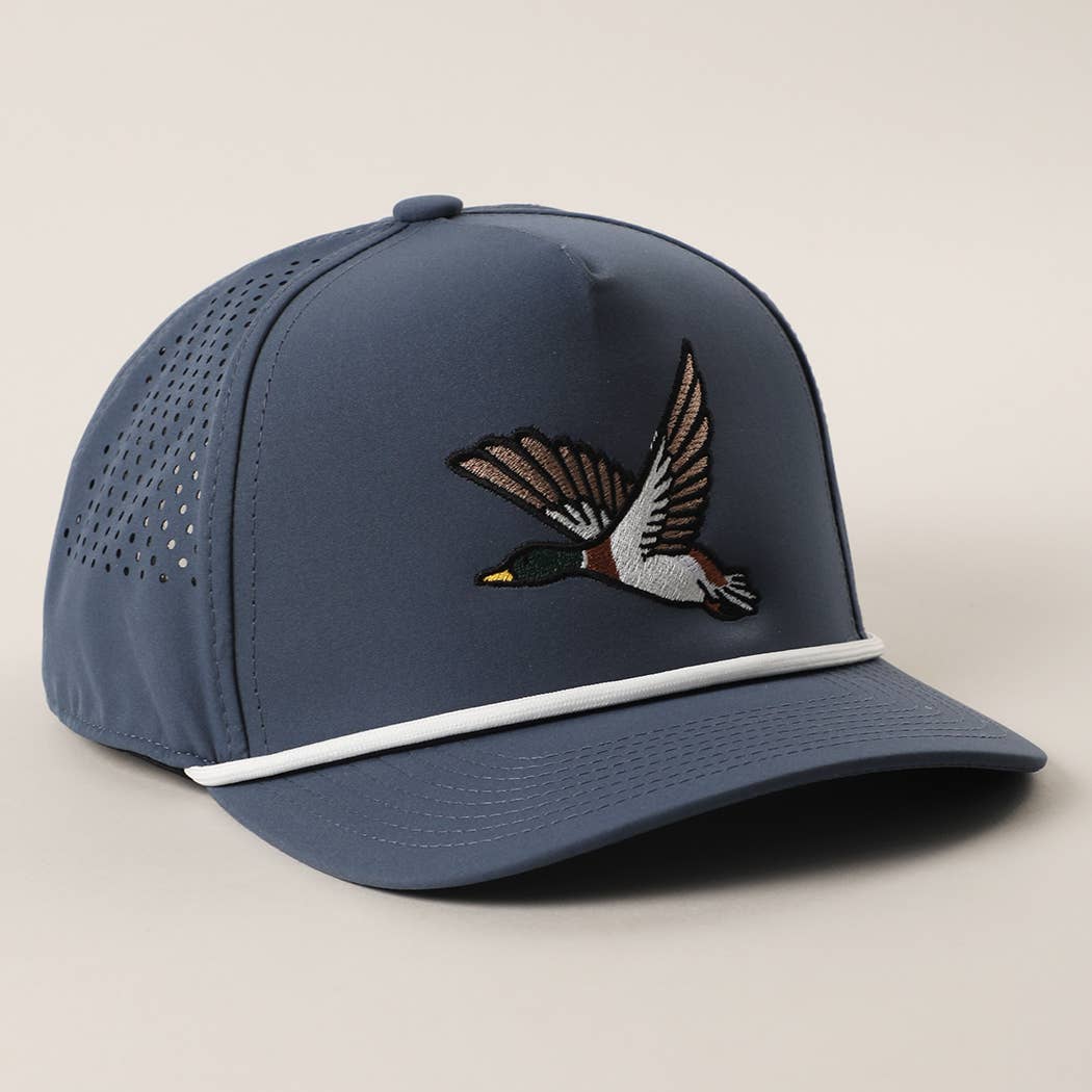 Flying Mallard Embroidered Hat - Navy