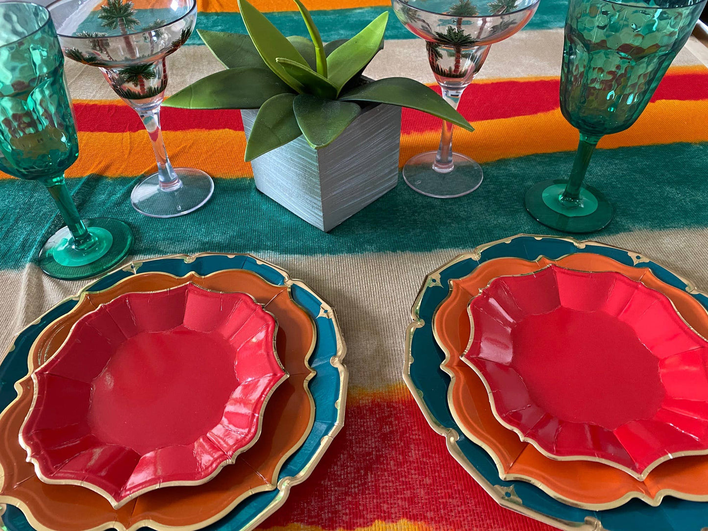 8 Ruby Dinner Plates