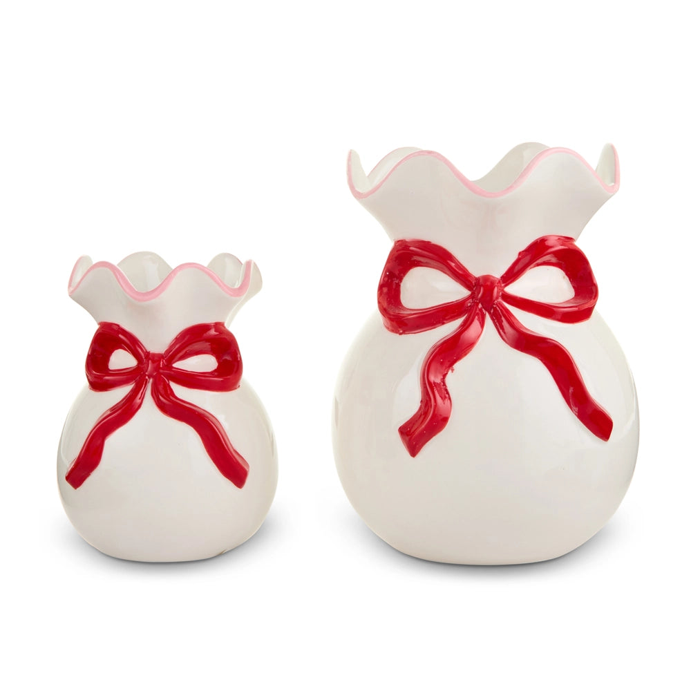 Bow Ruffled Vases ( 2 sizes )