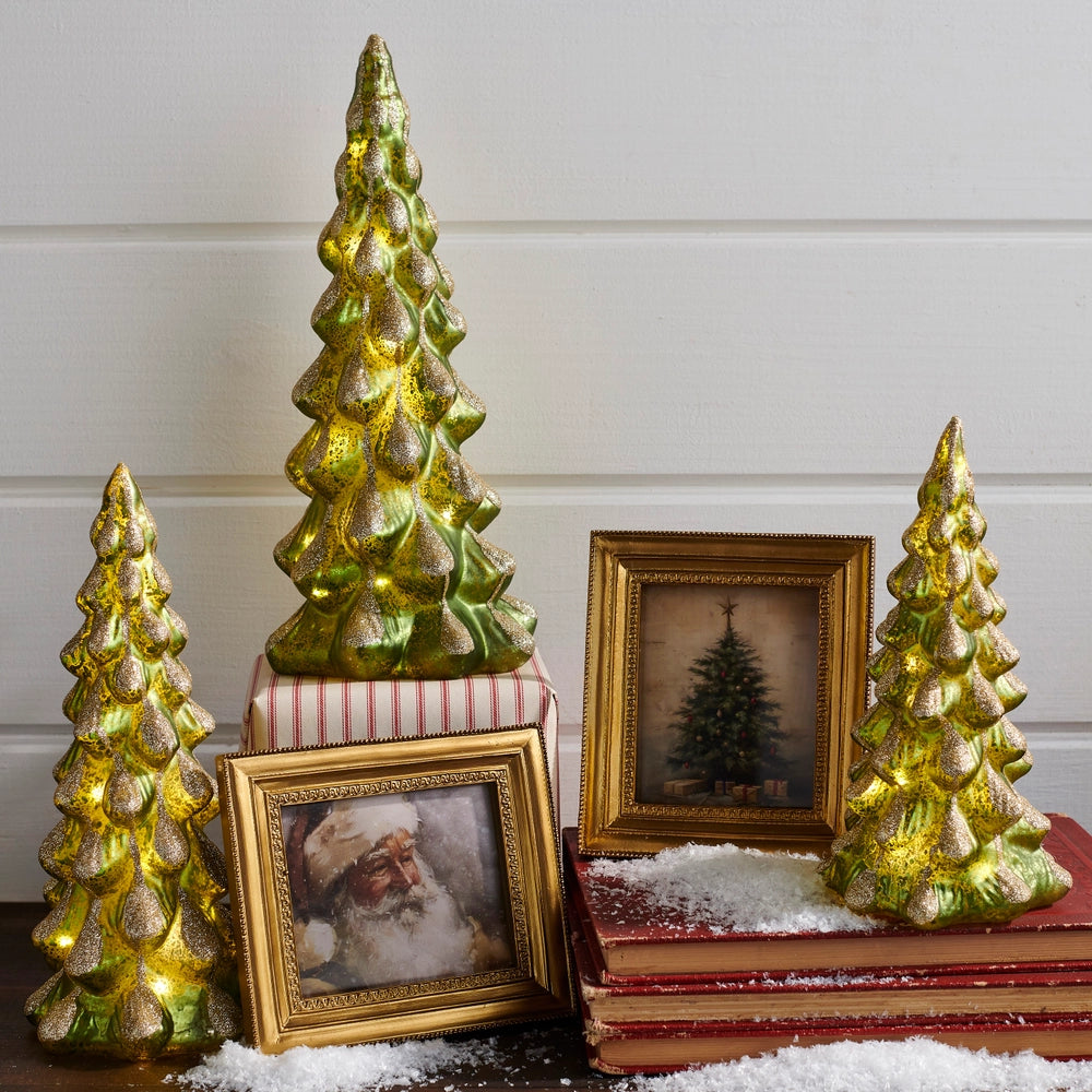 Lighted Green Snowy Trees ( 3 sizes )