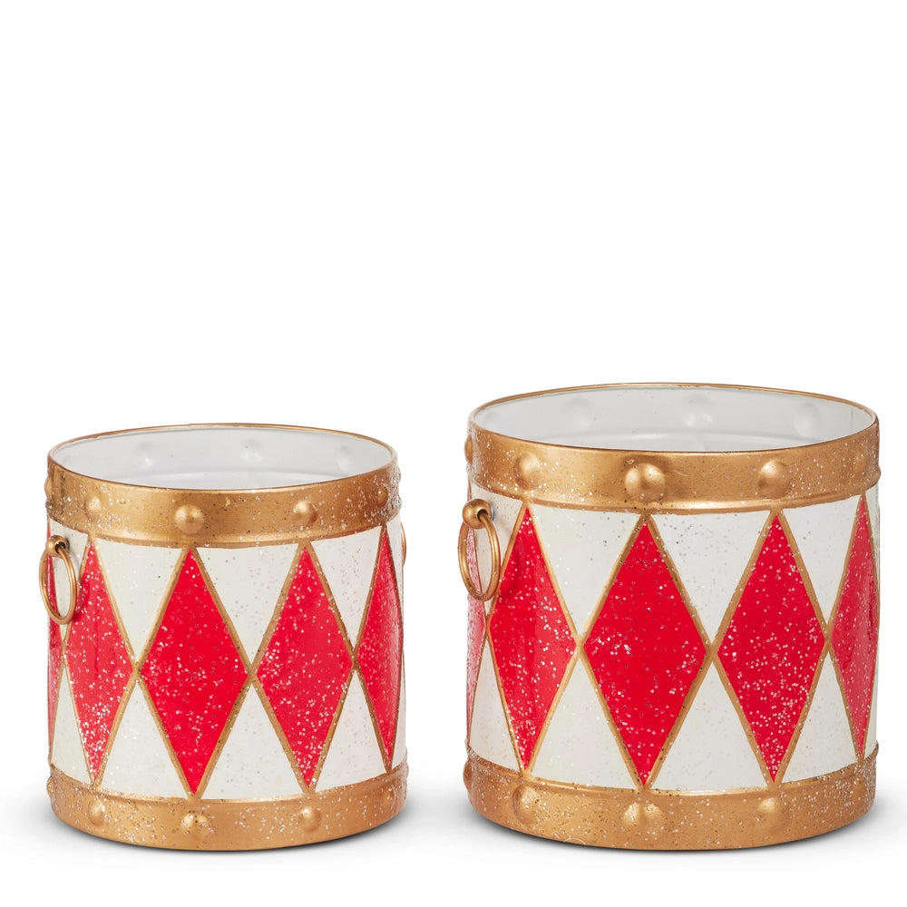 Red and White Drum Buckets ( 2 sizes )