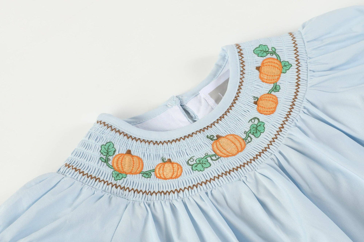 Blue Pumpkin Gingham Smocked Dress and Bloomers Set