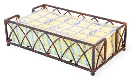 Paper Guest Towel Metal Caddy Arch Aged Chestnut