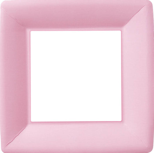 10" Square Paper Plates Rose