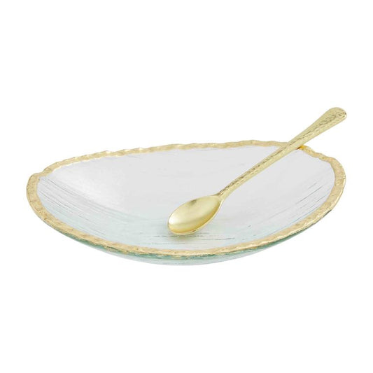 Glass with Gold Dip Bowl Set