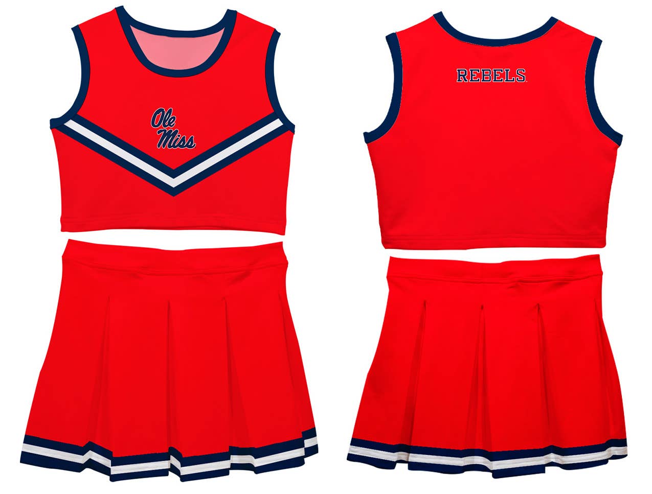 Ole Miss Rebels Red Sleeveless Cheerleader Set