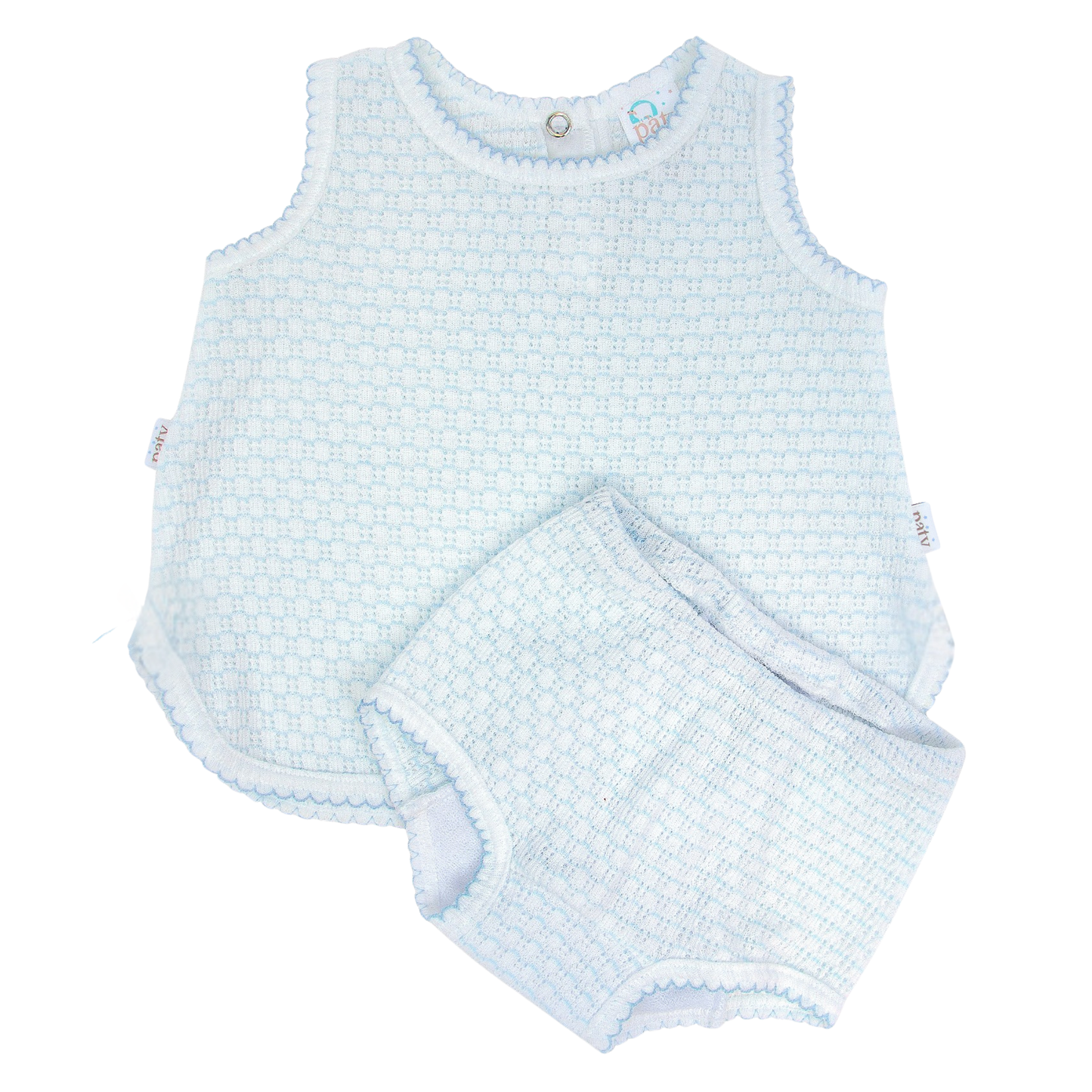 Paty Knit Pinstripe Diaper Set ( Pink or Blue )