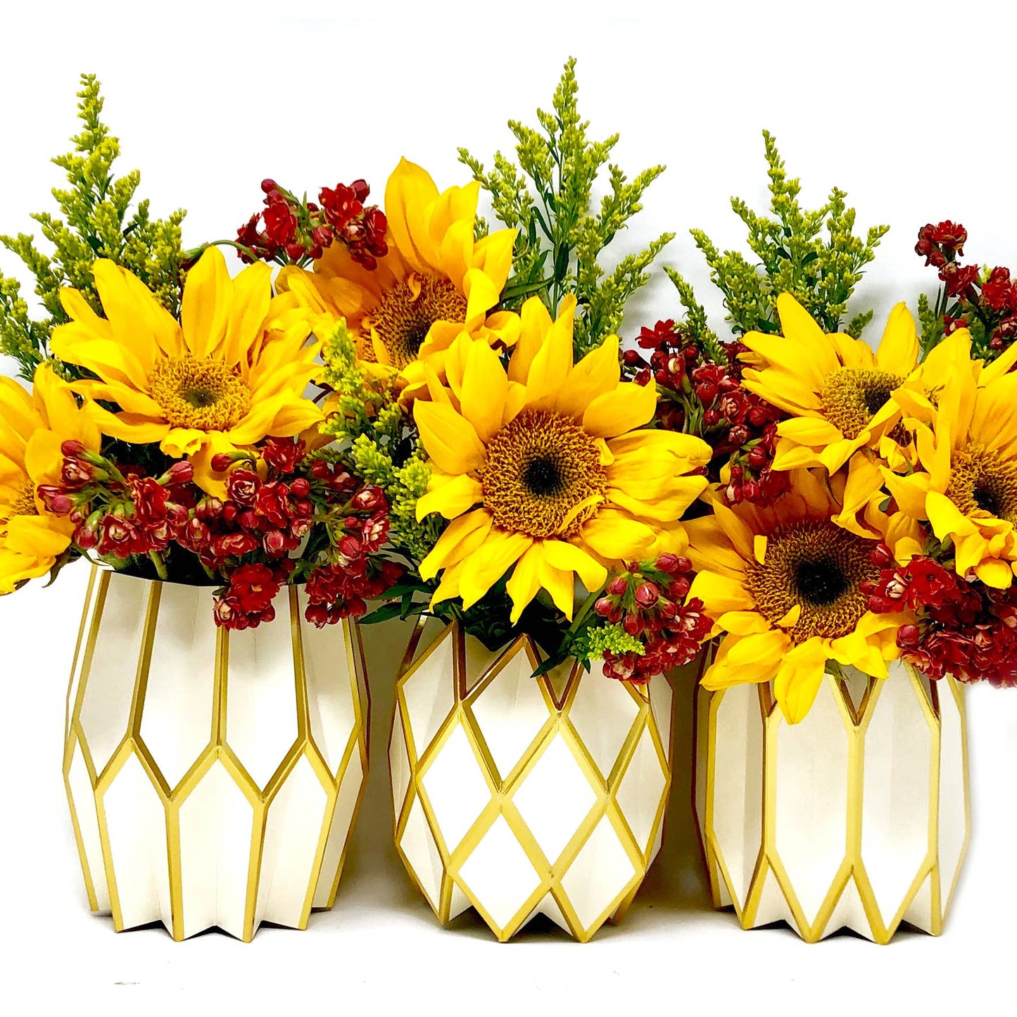 Gold Pearl Paper Vase Wraps | Set of 3