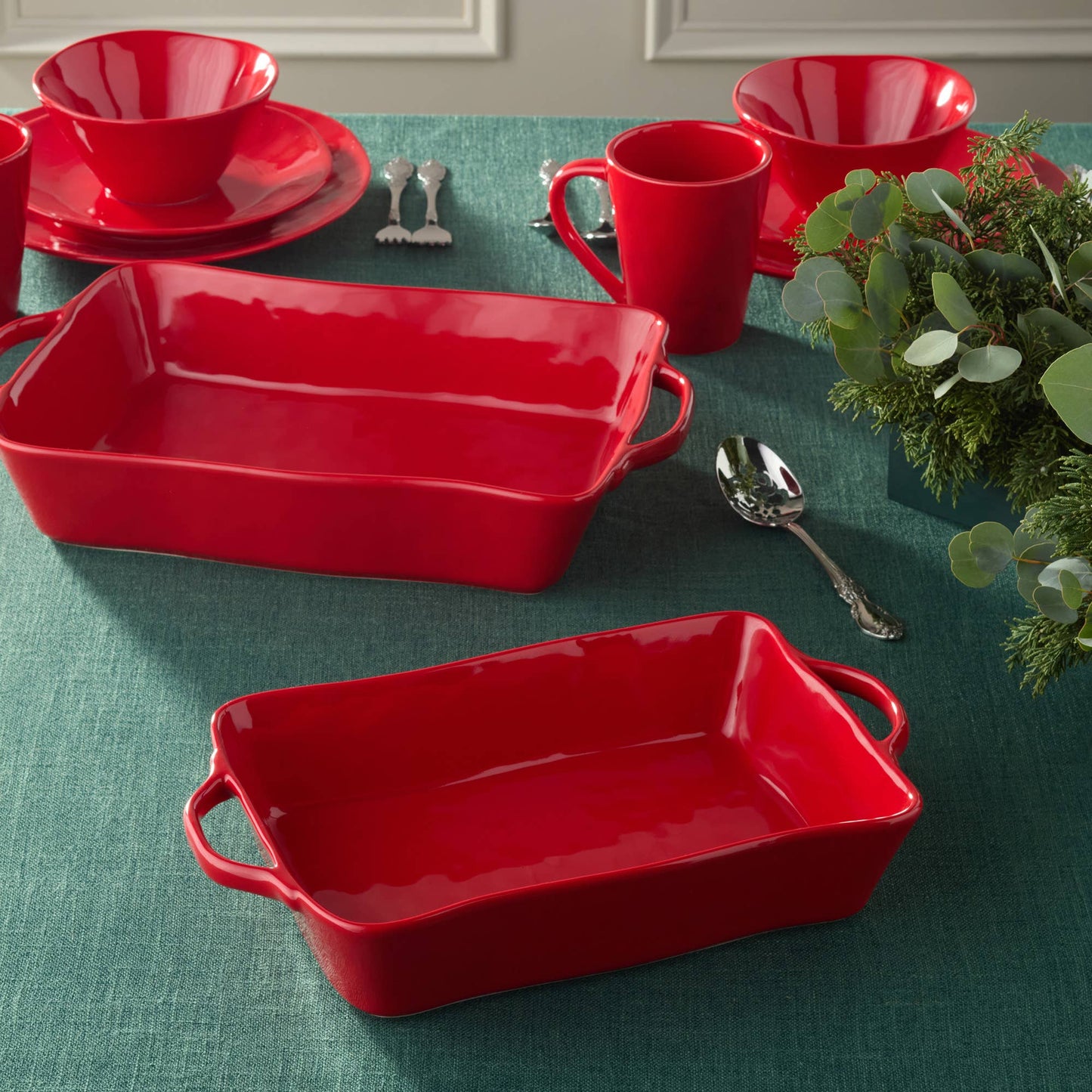 Berry Red Medium Rectangular Baker 14" x 8.75" x 2.75"