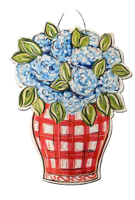 4th of July Hydrangea Pot Door Hanger