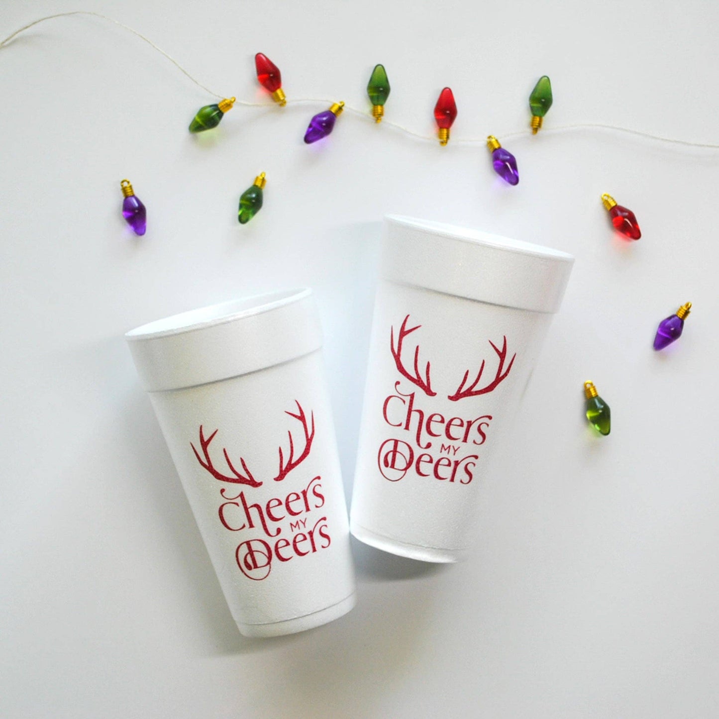Cheers my Deers 20oz. Red Foam Cups | 10 pack