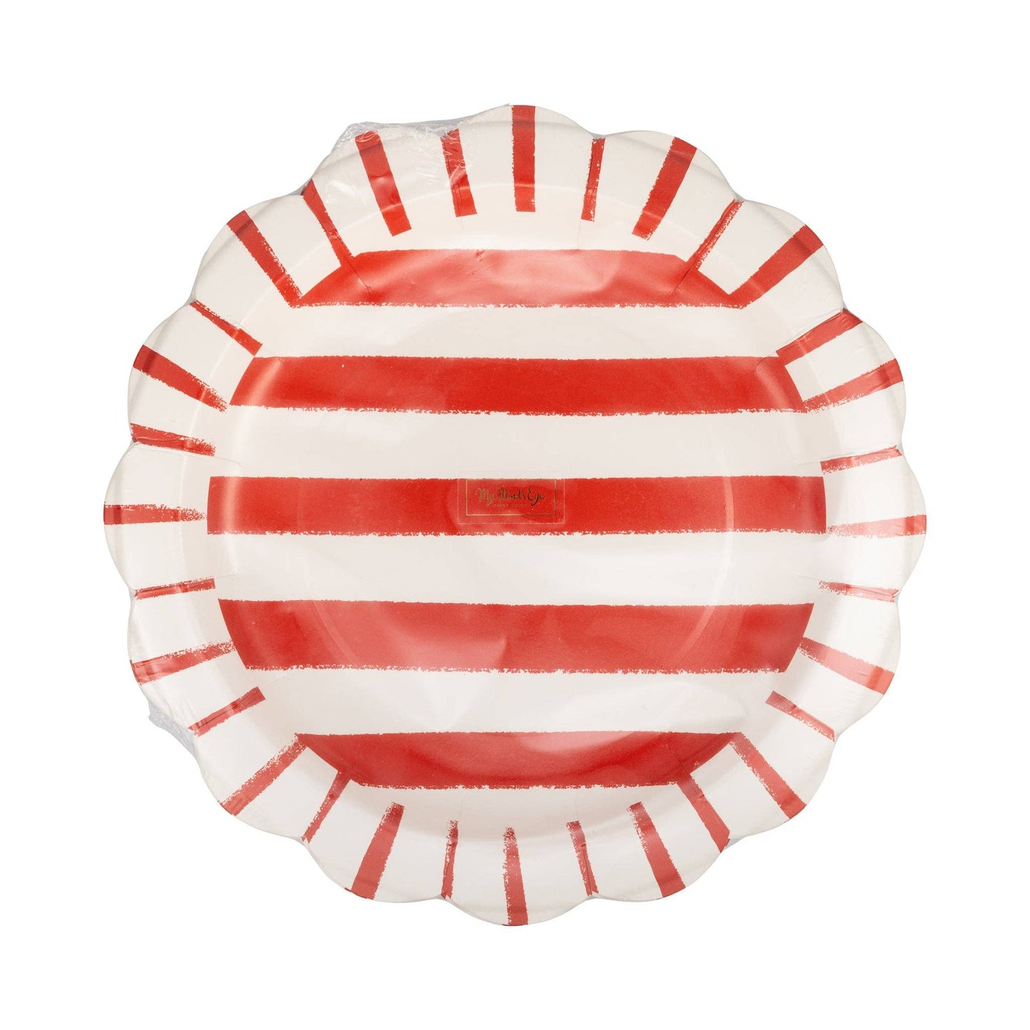 Red Striped Paper Plate - 11"